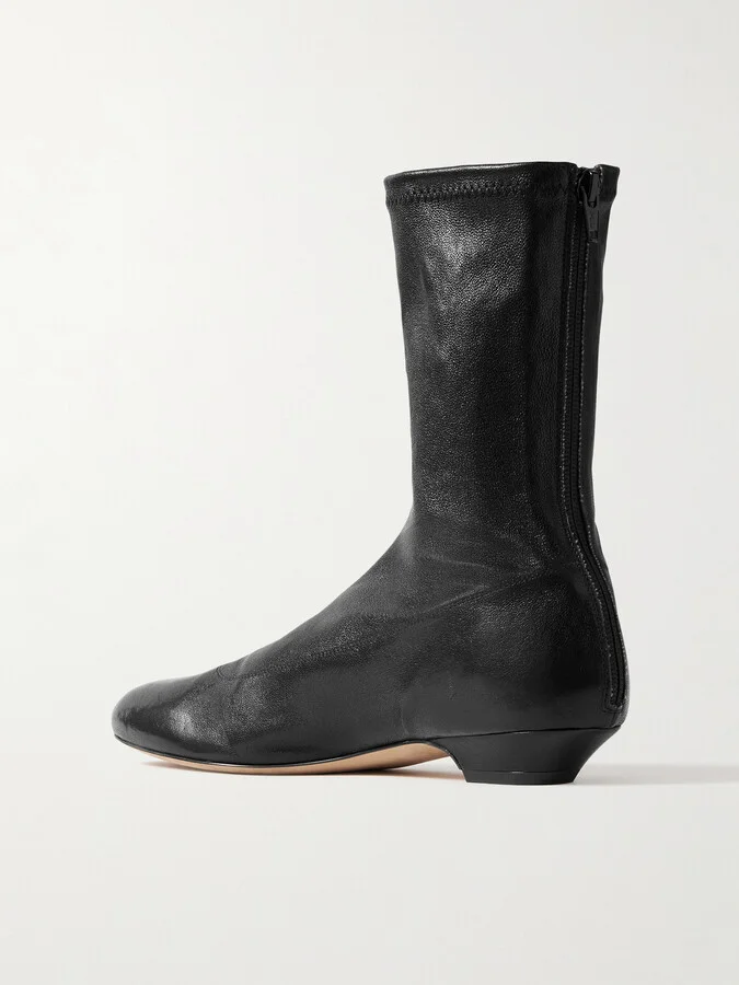 KHAITE - Leather Ankle Boots - Black - Image 3