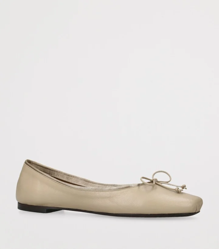 Khaite Leather Charlotte Ballet Flats - Image 3