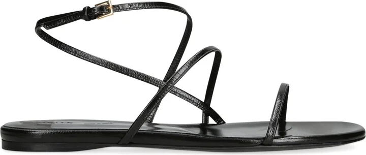 Khaite Leather Loop Flat Sandals