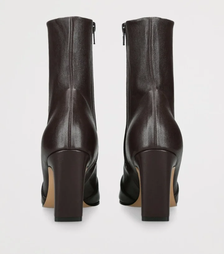 Khaite Leather Nevada Ankle Boots 85 - Image 2