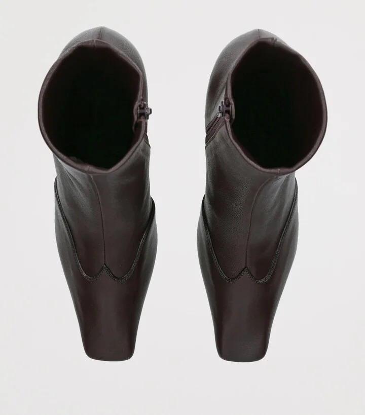 Khaite Leather Nevada Ankle Boots 85 - Image 4