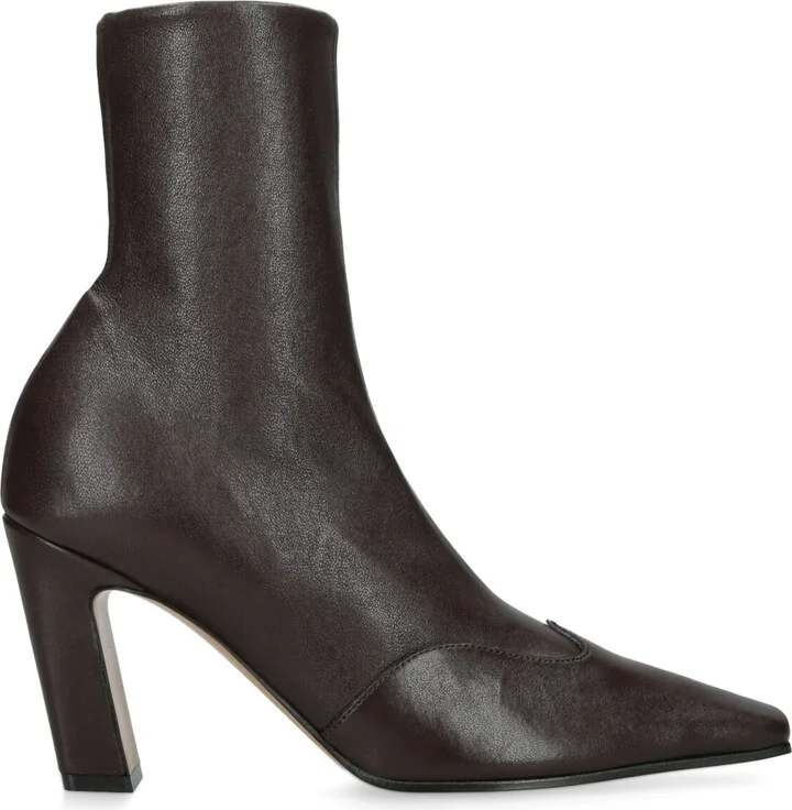 Khaite Leather Nevada Ankle Boots 85