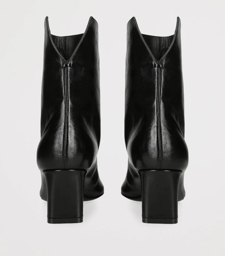 Khaite Leather Ona Ankle Boots 55 - Image 2