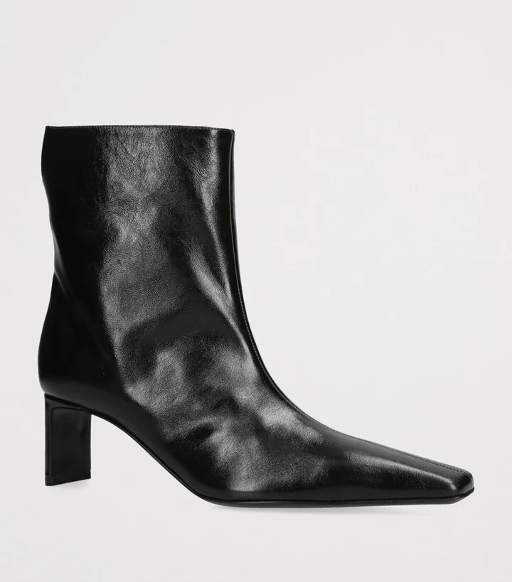 Khaite Leather Ona Ankle Boots 55 - Image 3
