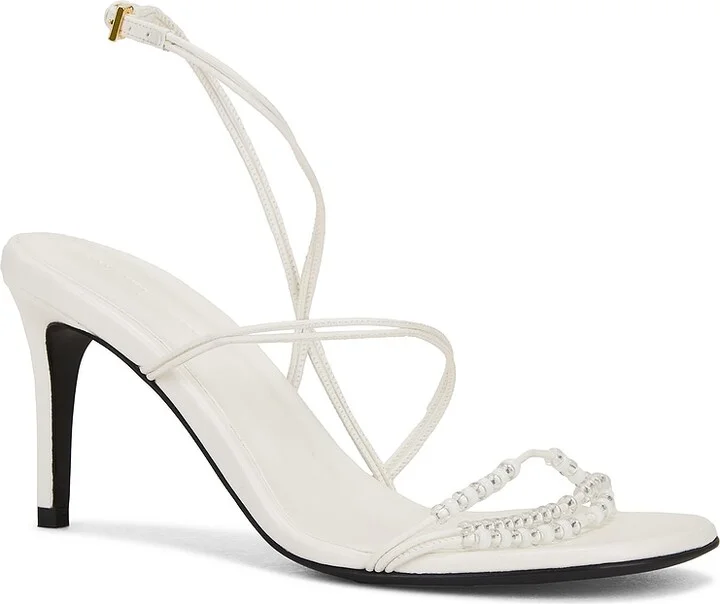 KHAITE Loop 75 Sandal With Beads in White - Image 2