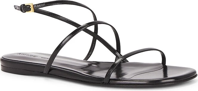 KHAITE Loop Flat Sandal in Black - Image 2