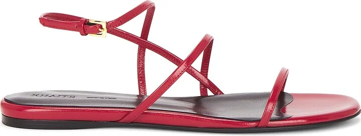 KHAITE Loop Flat Sandal in Red