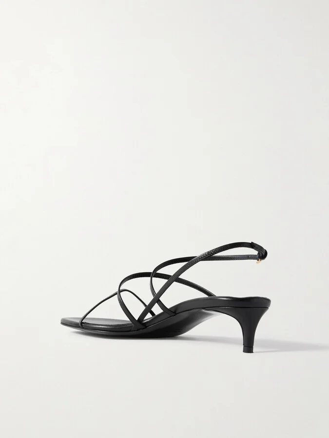 KHAITE - Loop Leather Sandals - Black - Image 3
