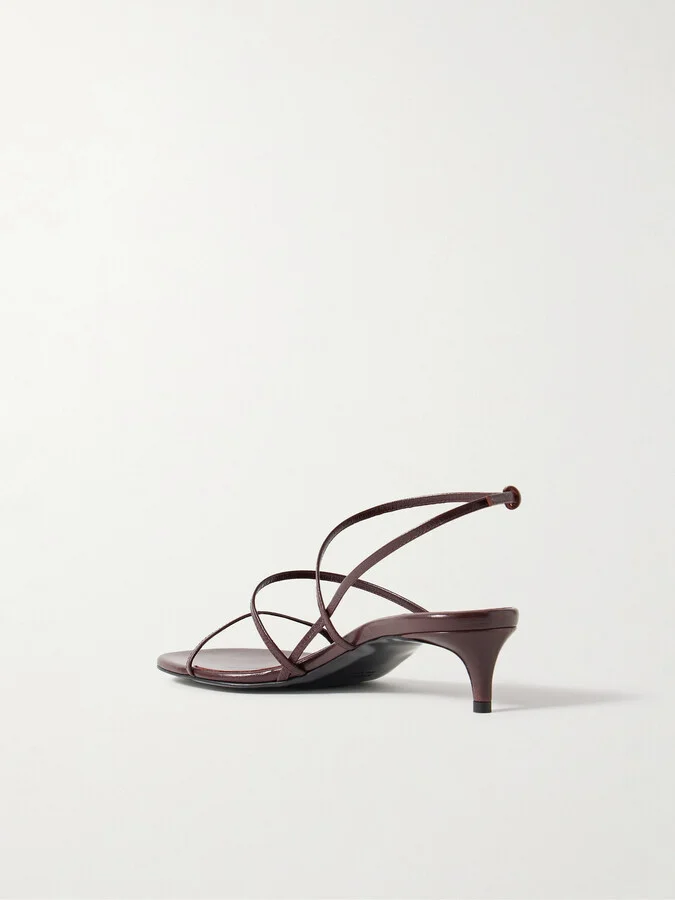 KHAITE - Loop Leather Sandals - Burgundy - Image 3