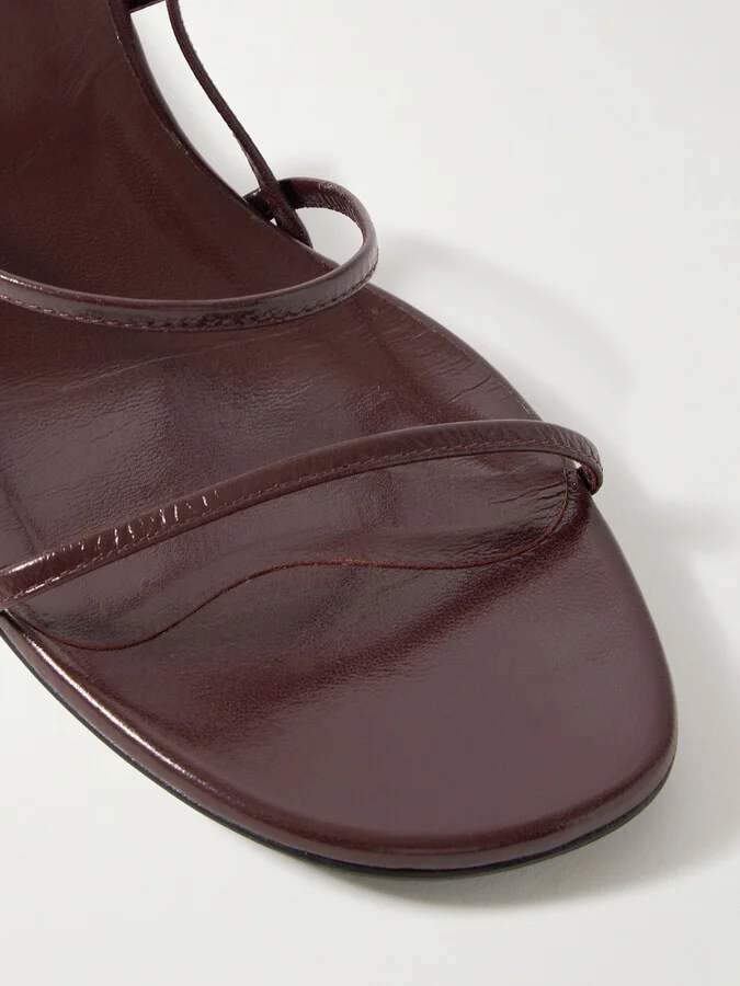 KHAITE - Loop Leather Sandals - Burgundy - Image 4