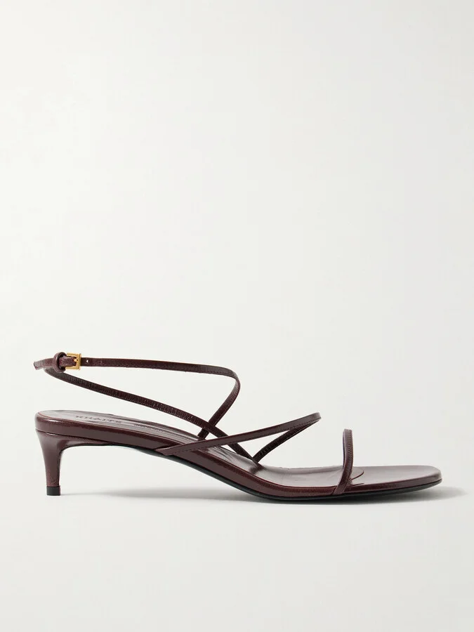 KHAITE - Loop Leather Sandals - Burgundy