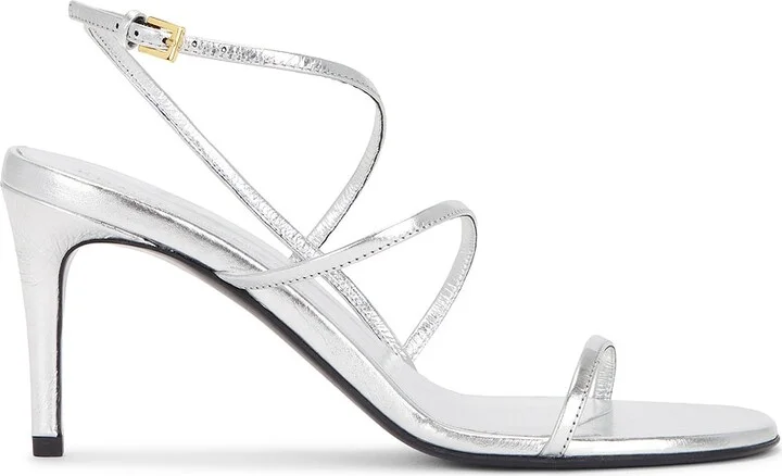 KHAITE Loop Sandal in Metallic Silver