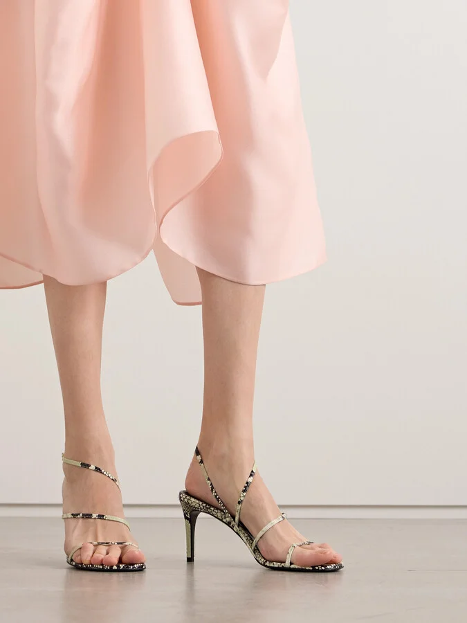 KHAITE - Loop Snake-effect Leather Sandals - Animal print - Image 2