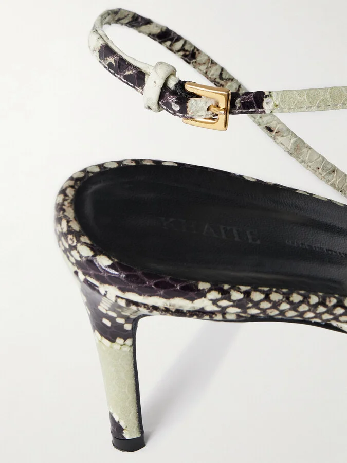 KHAITE - Loop Snake-effect Leather Sandals - Animal print - Image 4