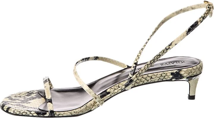 Khaite Loop Snake-Embossed Leather Sandal - Image 2