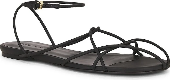 KHAITE Loulou Flat Sandal in Black - Image 2