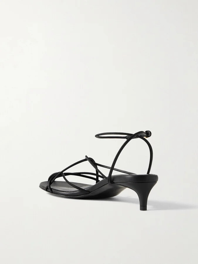 KHAITE - Loulou Leather Sandals - Black - Image 3