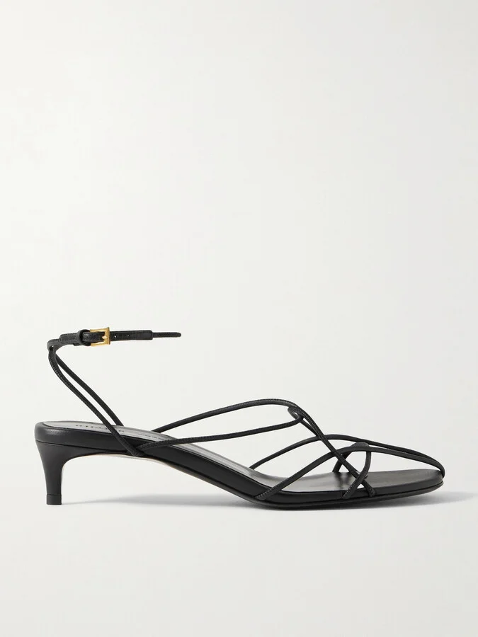 KHAITE - Loulou Leather Sandals - Black