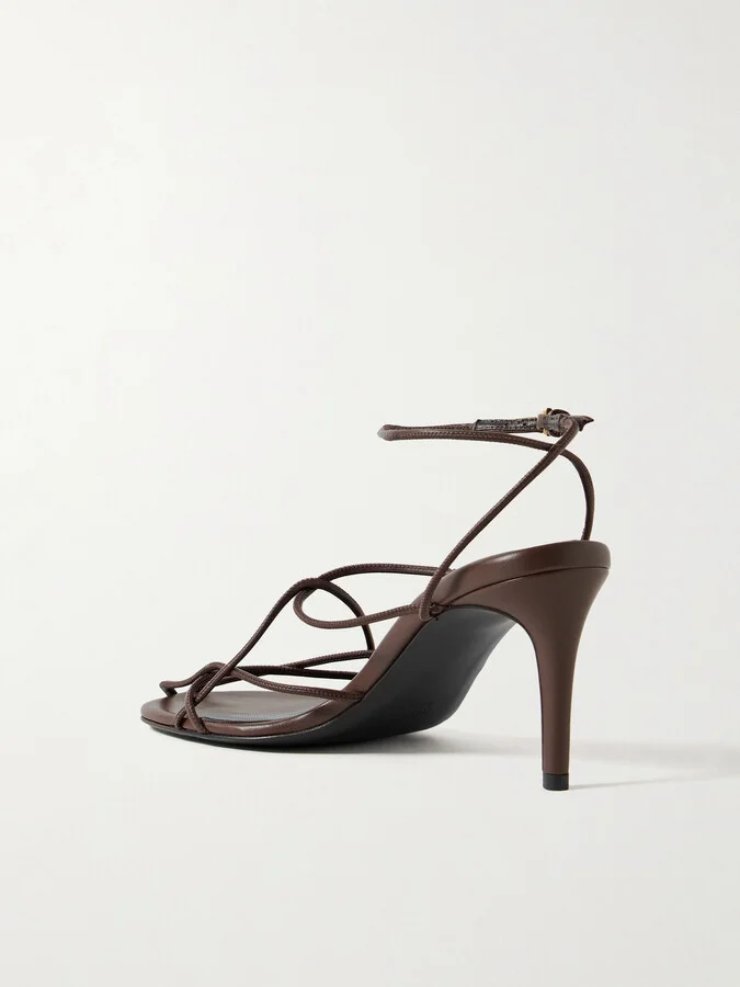 KHAITE - Loulou Leather Sandals - Brown - Image 3