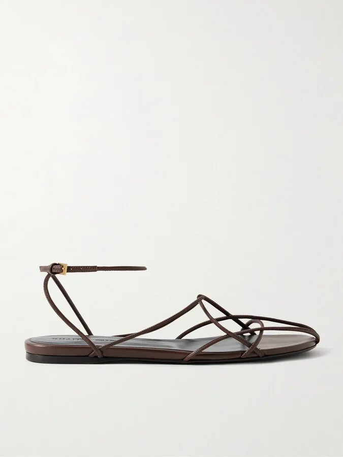 KHAITE - Loulou Leather Sandals - Brown