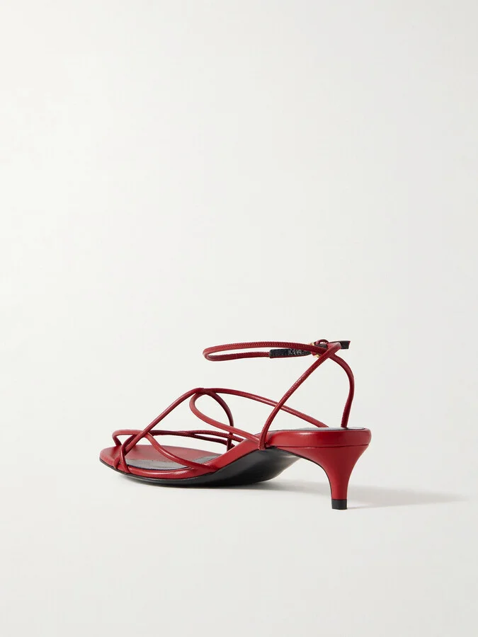 KHAITE - Loulou Leather Sandals - Red - Image 3