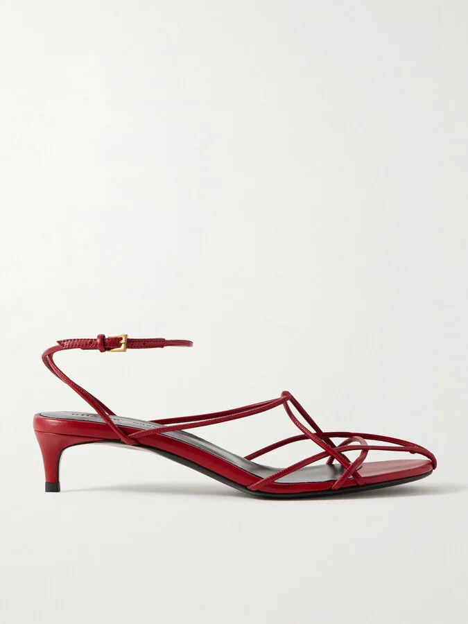 KHAITE - Loulou Leather Sandals - Red