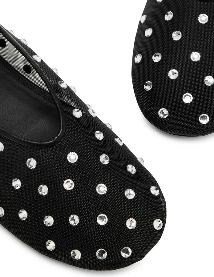 Khaite Marcy Crystal-embellished Mesh Ballet Flats - Image 3