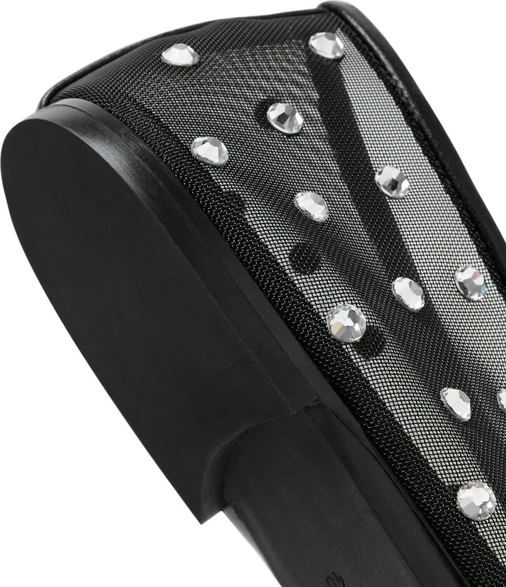 Khaite Marcy Crystal-embellished Mesh Ballet Flats - Image 4