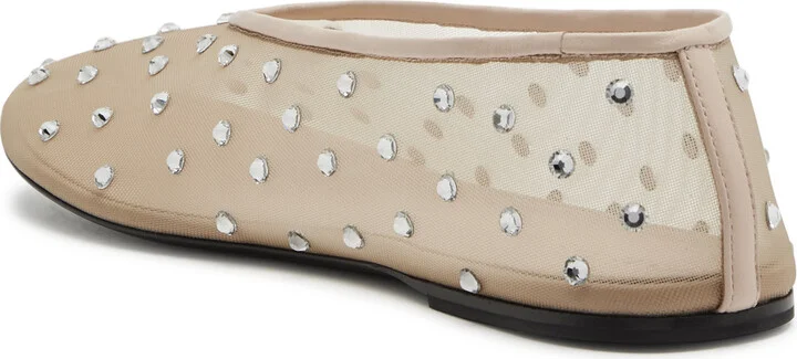 Khaite Marcy Crystal-embellished Mesh Ballet Flats - Image 2