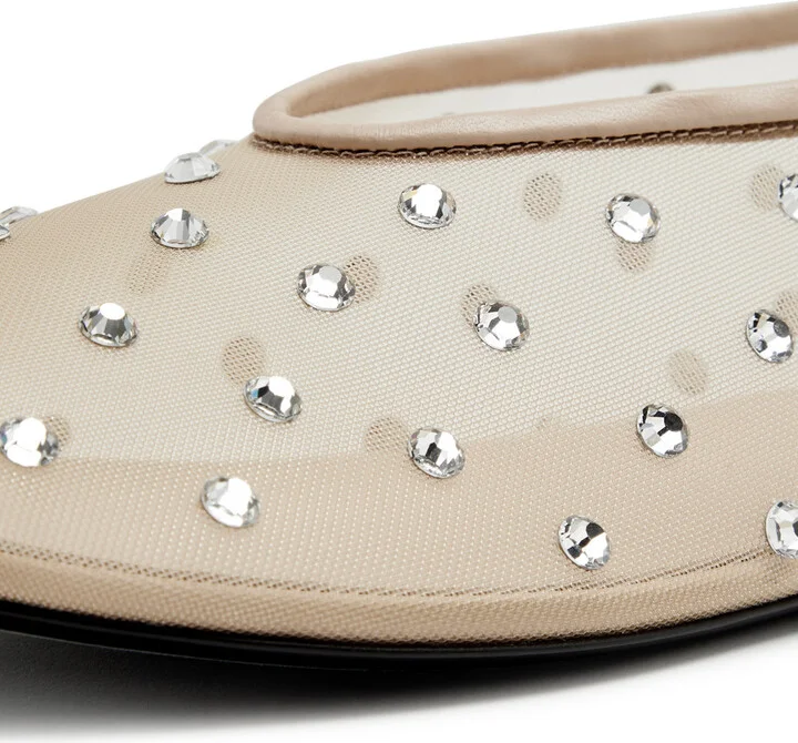 Khaite Marcy Crystal-embellished Mesh Ballet Flats - Image 4