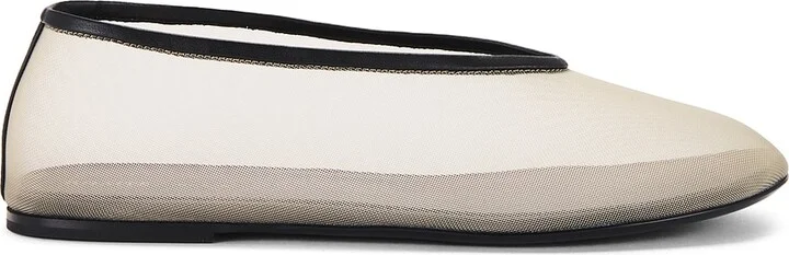 KHAITE Marcy Mesh Flat in Black