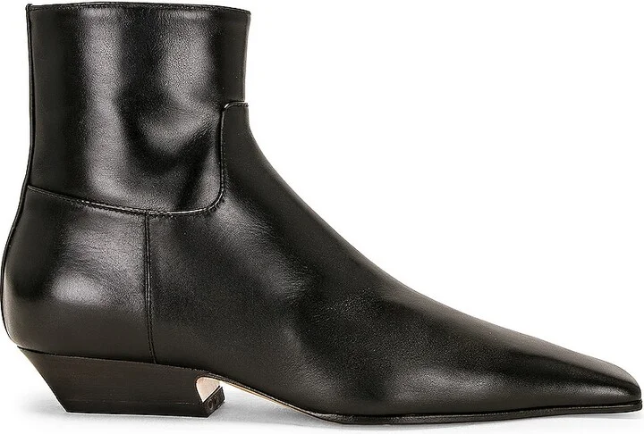 KHAITE Marfa Classic Flat Ankle Boot in Black