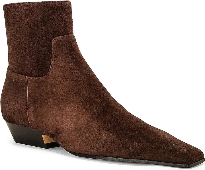KHAITE Marfa Classic Flat Ankle Boot in Brown - Image 2