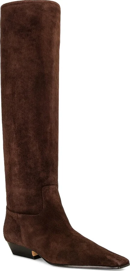 KHAITE Marfa Classic Flat Knee High Boot in Brown - Image 2