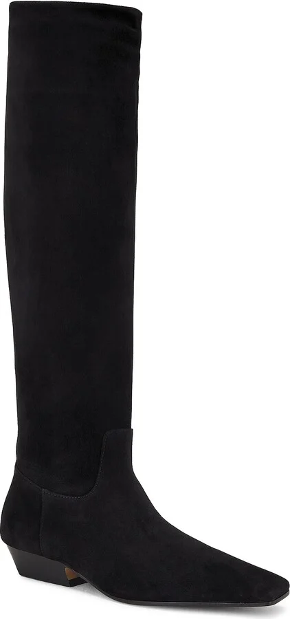 KHAITE Marfa Flat Knee High Boot in Black - Image 2