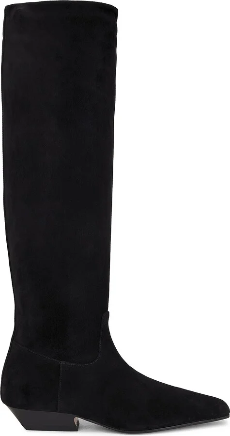 KHAITE Marfa Flat Knee High Boot in Black