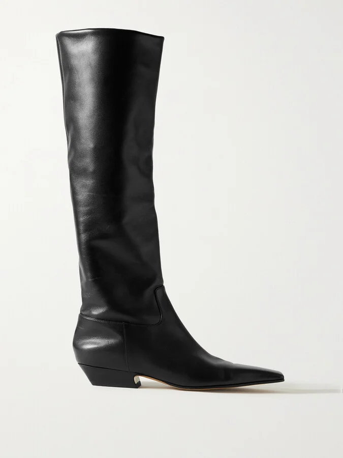 KHAITE - Marfa Leather Knee Boots - Black
