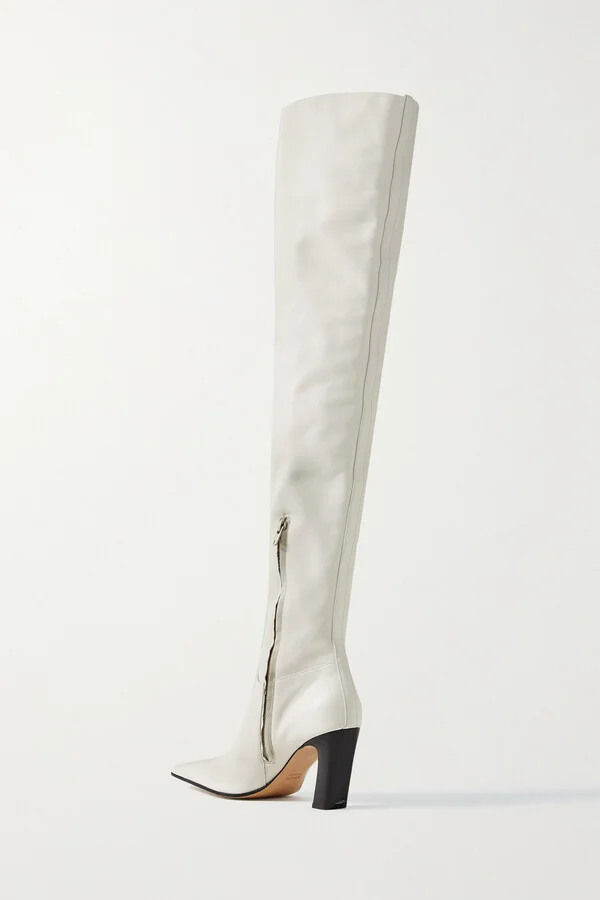 KHAITE - Marfa Leather Over-the-knee Boots - Off-white - Image 3