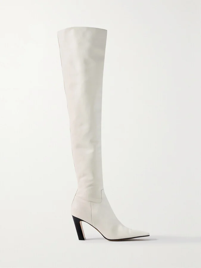 KHAITE - Marfa Leather Over-the-knee Boots - Off-white