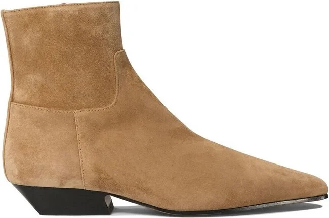 Khaite Marfa Square-Toe Ankle Boots