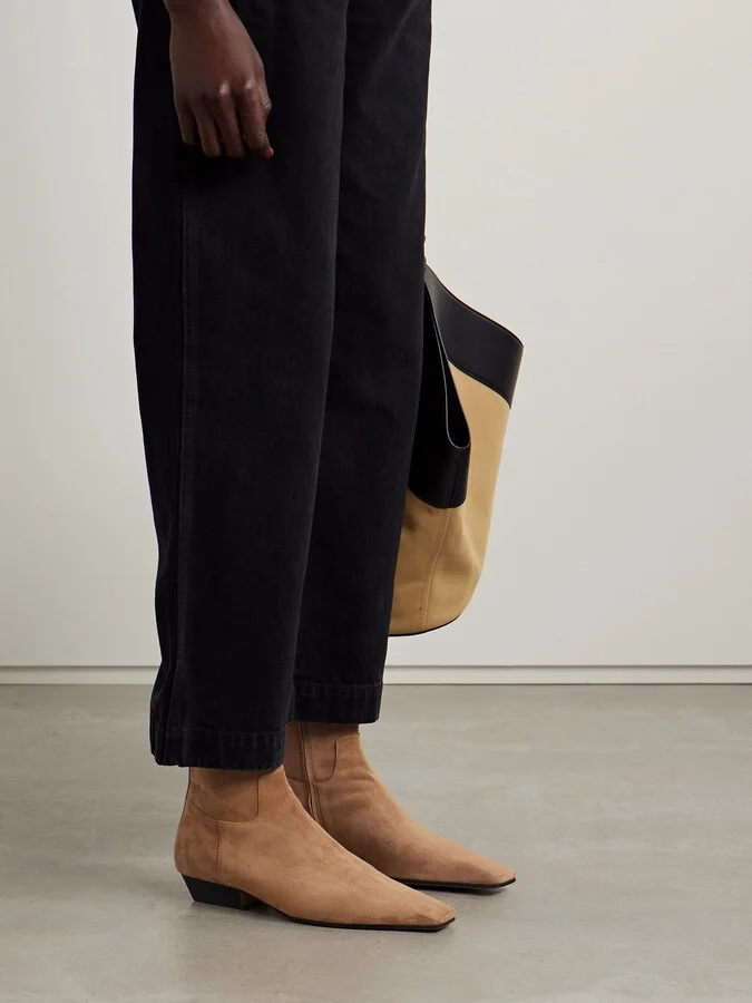 KHAITE - Marfa Suede Ankle Boots - Brown - Image 2