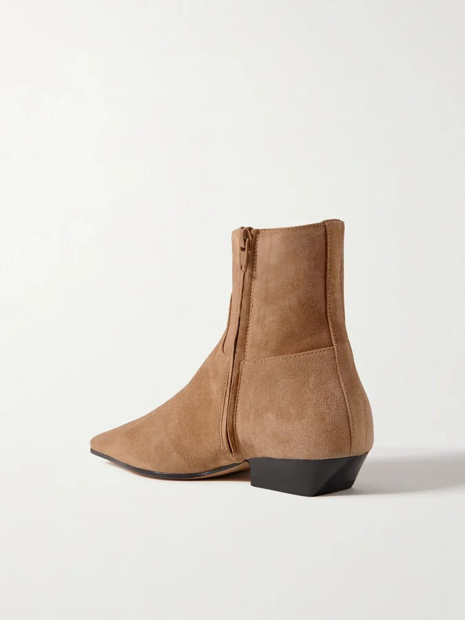 KHAITE - Marfa Suede Ankle Boots - Brown - Image 3