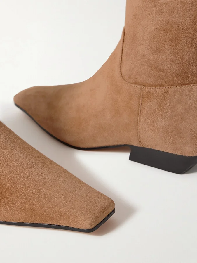 KHAITE - Marfa Suede Ankle Boots - Brown - Image 4