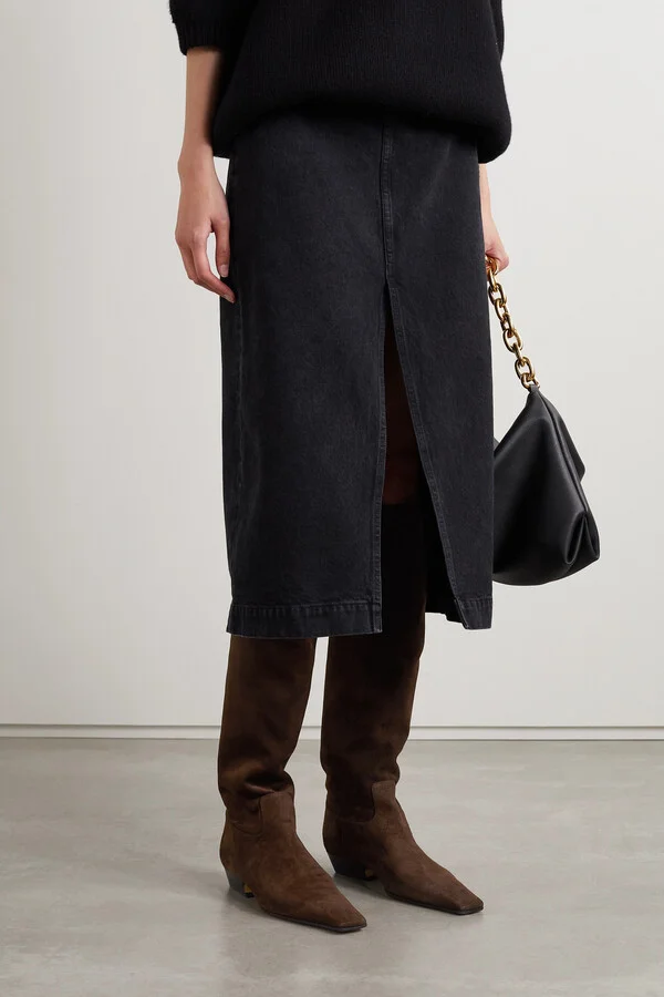 KHAITE - Marfa Suede Knee Boots - Brown - Image 2