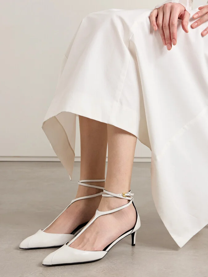 KHAITE - Mia Leather Pumps - White - Image 2