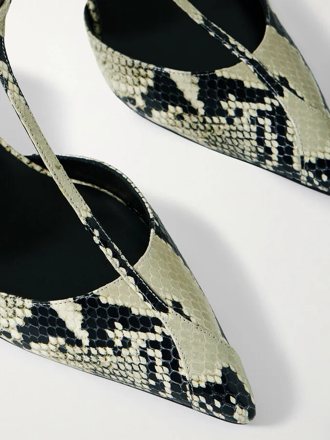 KHAITE - Mia Snake-effect Leather Pumps - Animal print - Image 4