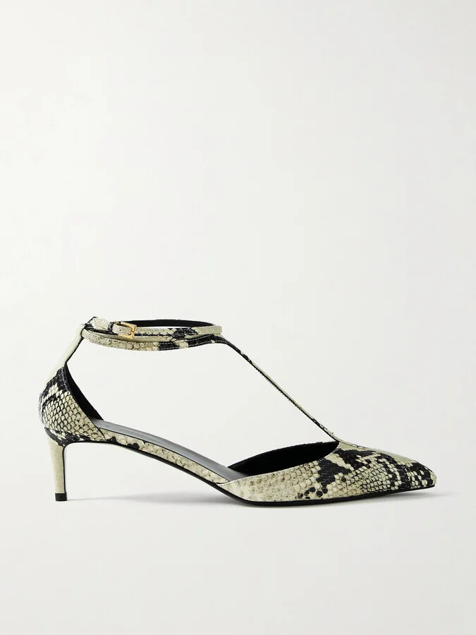 KHAITE - Mia Snake-effect Leather Pumps - Animal print