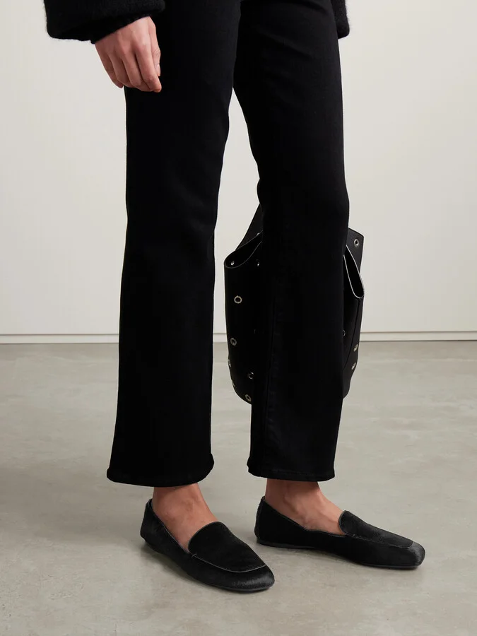 KHAITE - Monroe Calf Hair Loafers - Black - Image 2