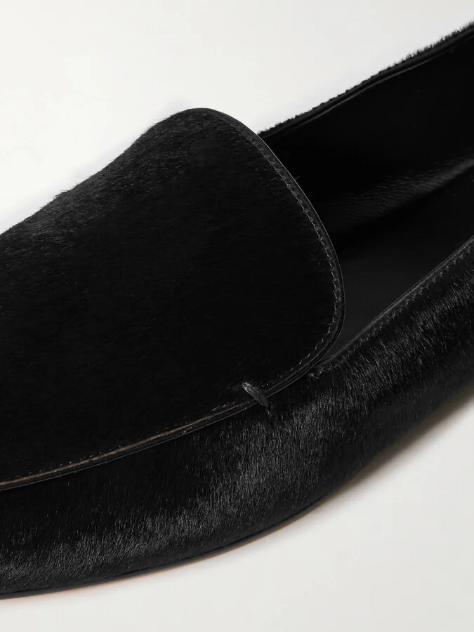 KHAITE - Monroe Calf Hair Loafers - Black - Image 4