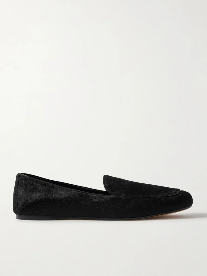 KHAITE - Monroe Calf Hair Loafers - Black